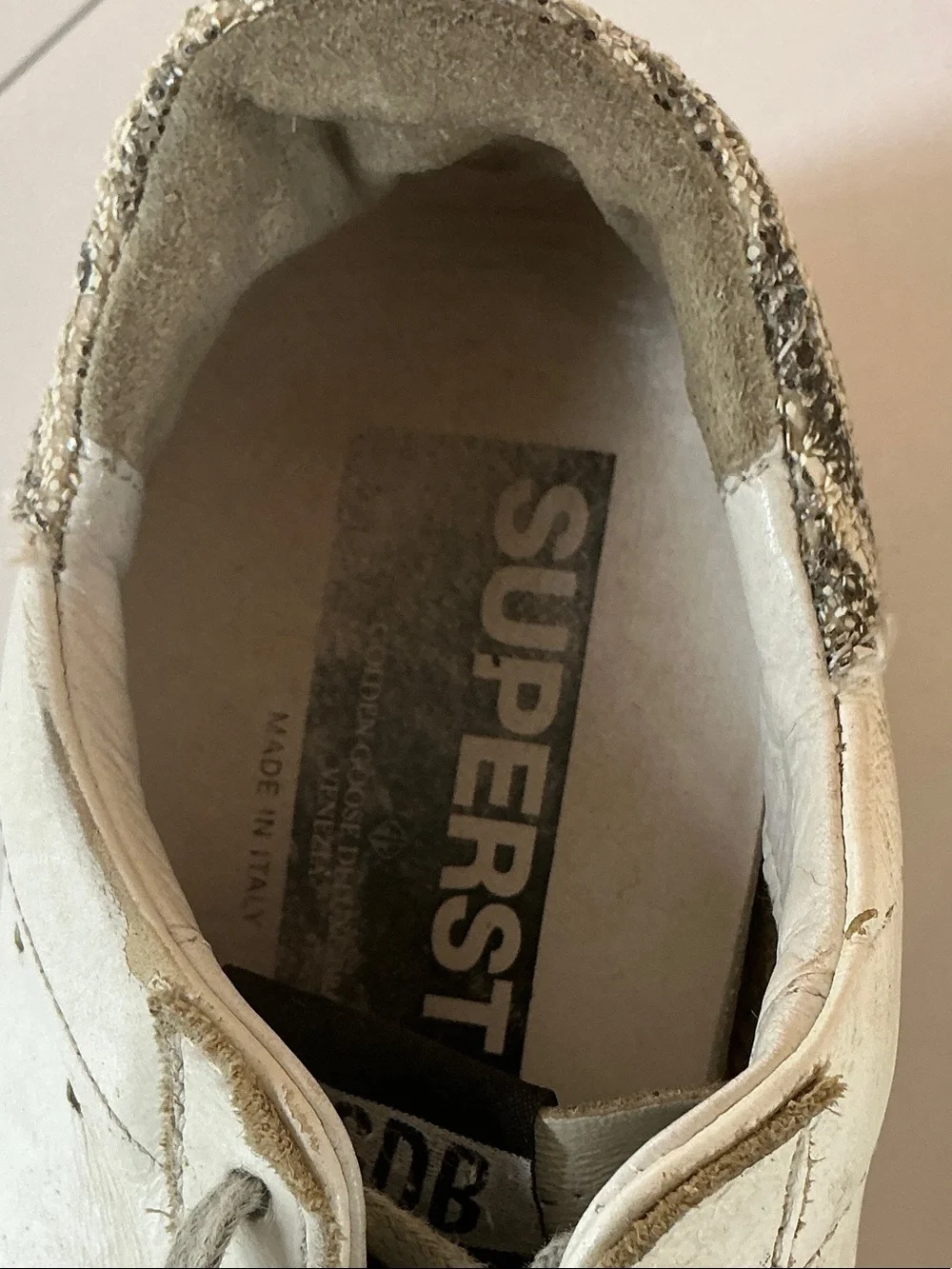 Golden Goose Kids White Sneakers with Beige and Leopard Star